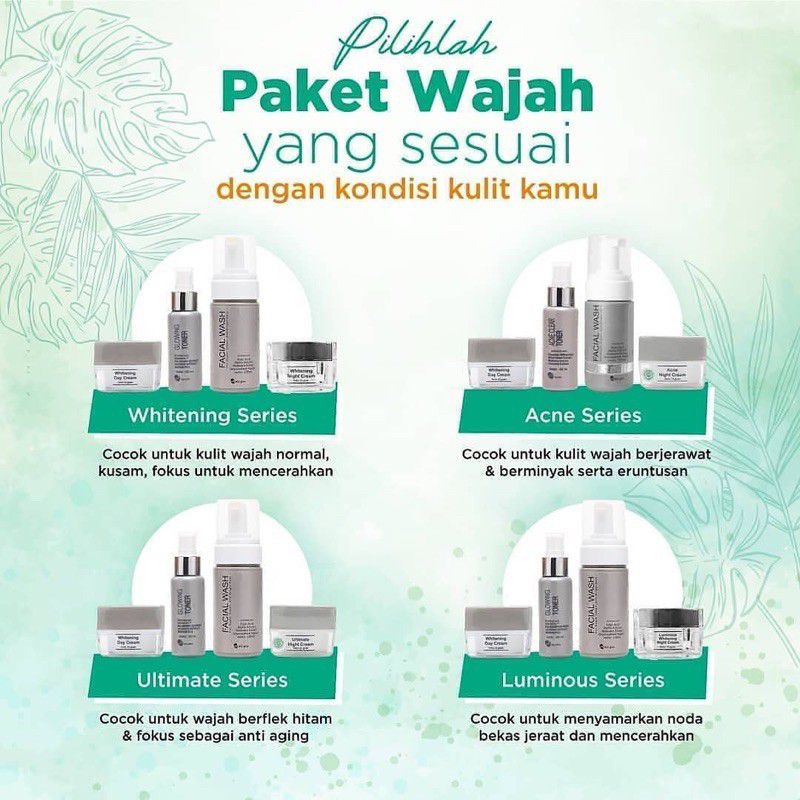 MS GLOW PAKET WAJAH PAKET WHITENING PAKET ACNE PAKET LUMINOUS PAKET ULTIMATE SERUM WAJAH RED JELLY