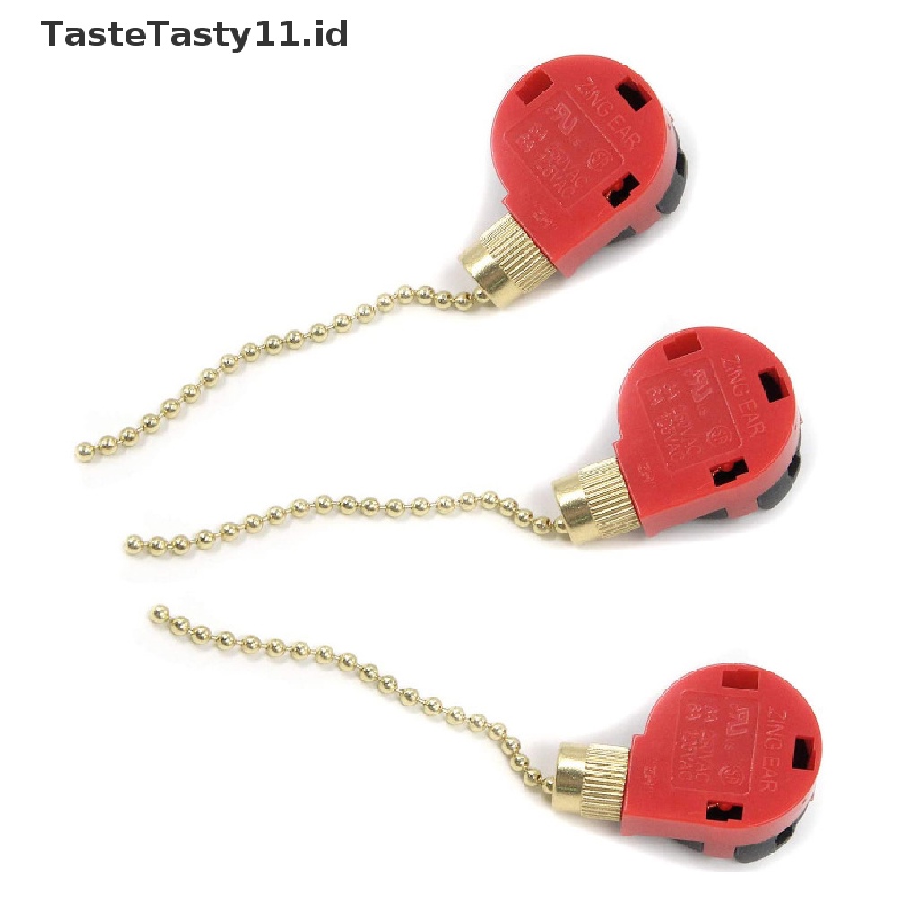 (TasteTasty) Saklar Tarik Kipas Angin Plafon 3 Speed 4 Kabel ZE-268S6 Warna Merah