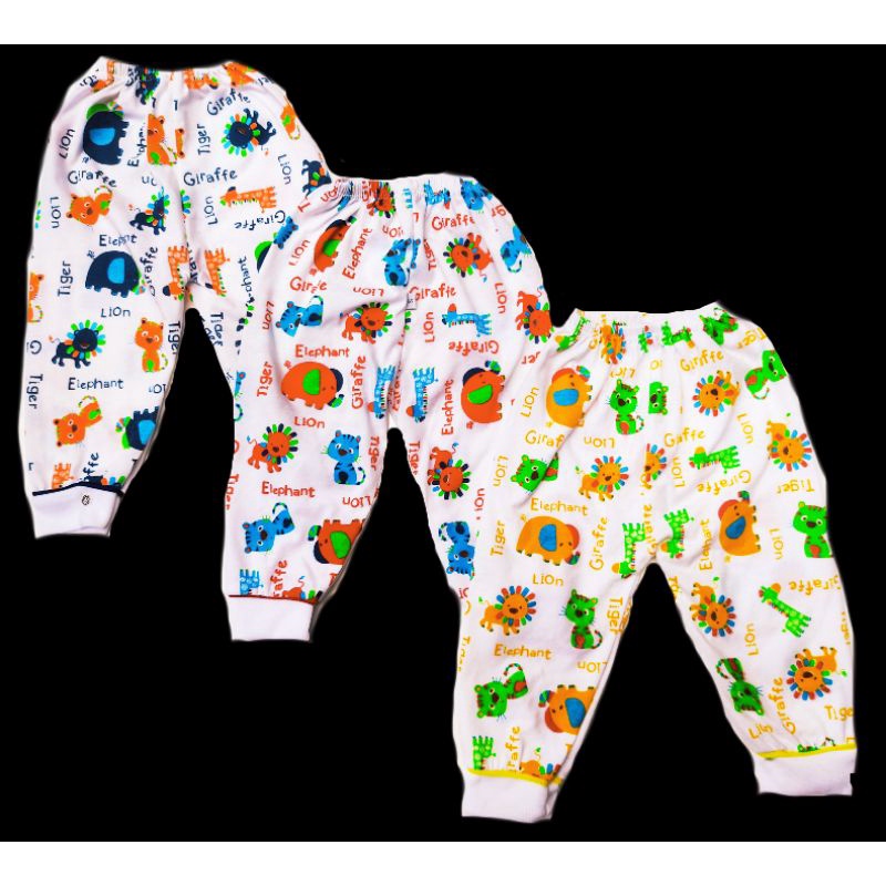 Celana Panjang Bayi 0-2 Tahun Bahan Katun Motif Aneka Animal / Binatang