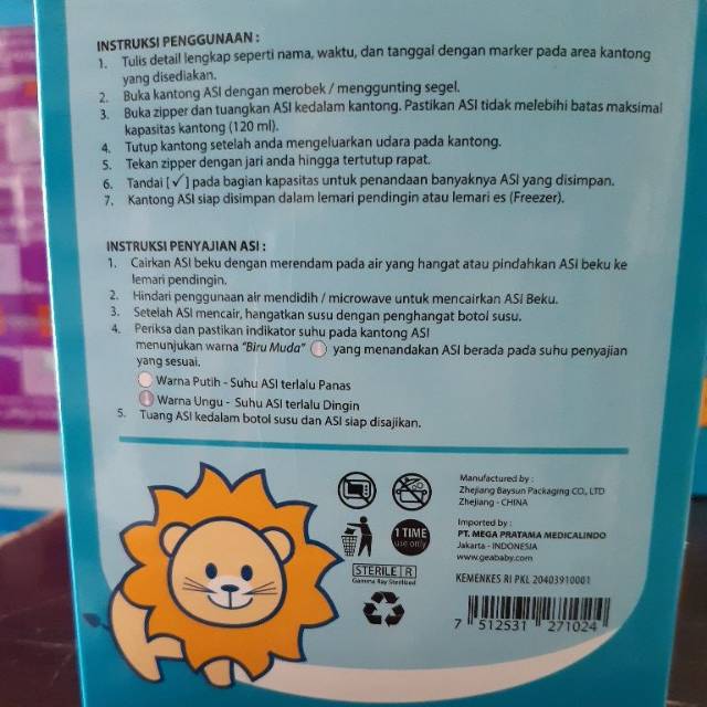 Kantong Asi / Breast Milk Storage Bag / kantong susu / gea