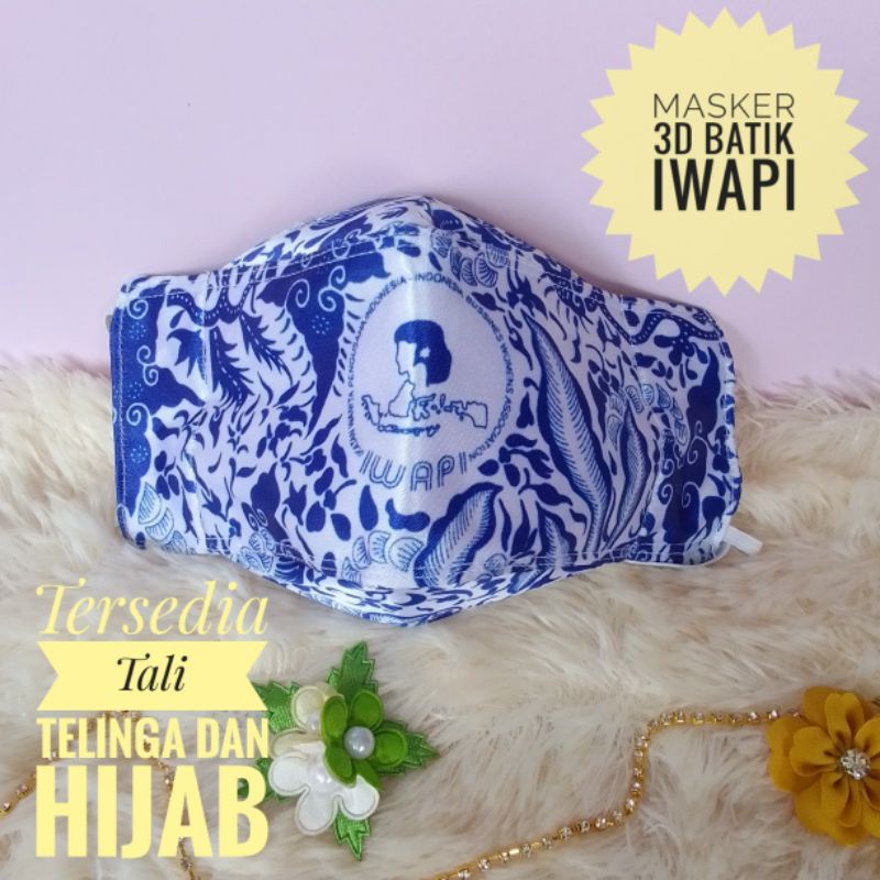 masker 3D batik iwapi Indonesia termurah