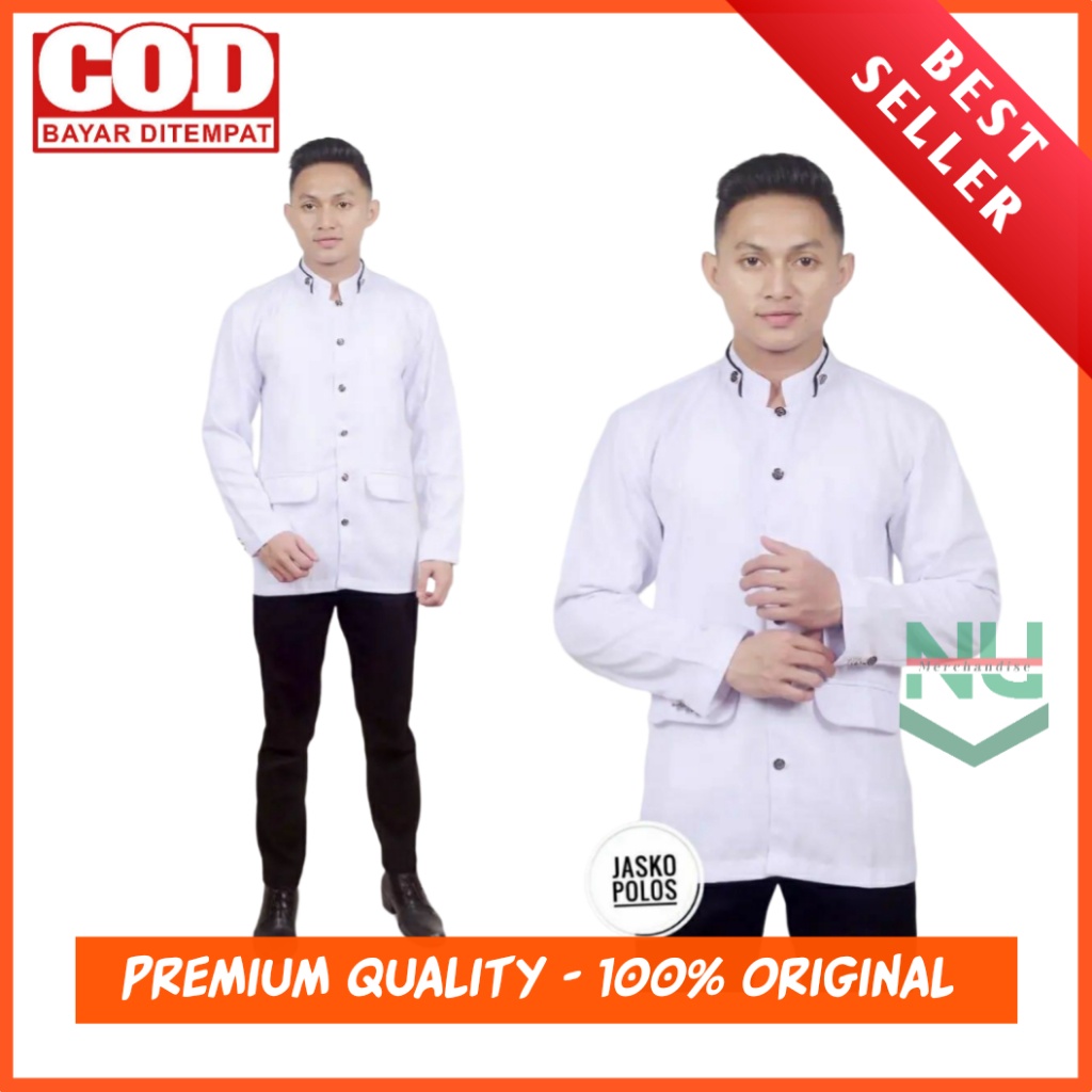 Jasko Polos / Jas Putih / Jas Koko Putih Polos / Jas Koko Pria Dewasa / Jas Koko Putih / Jas Koko Po