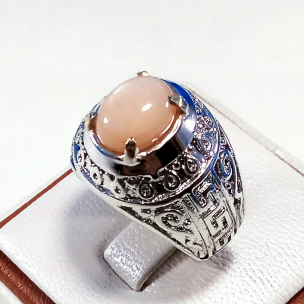 CINCIN BATU AKIK PERMATA NATURAL SUN STONE MINI SIZE KANTORAN