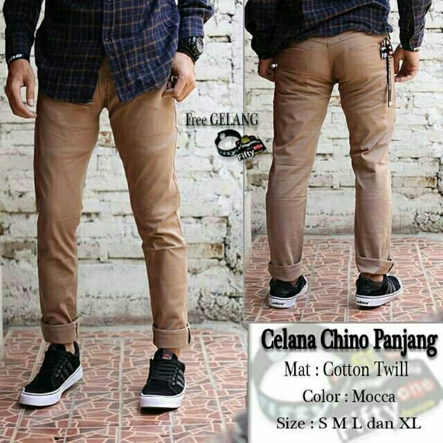 Celana Chino Original Slimfit Terbaru Chino Pants AbuAbu Casual Pria Size 27 38 Kantor COWOK