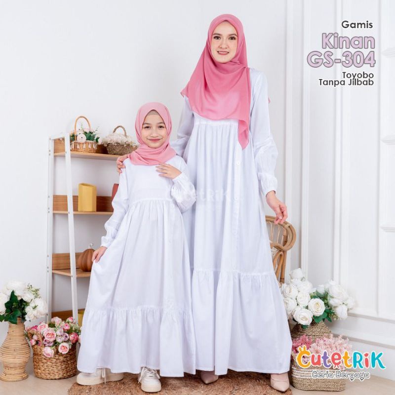TERBARU Baju Anak Perempuan/gamis katun dewasa/gamis kinan cutetrik/gamis pesta
