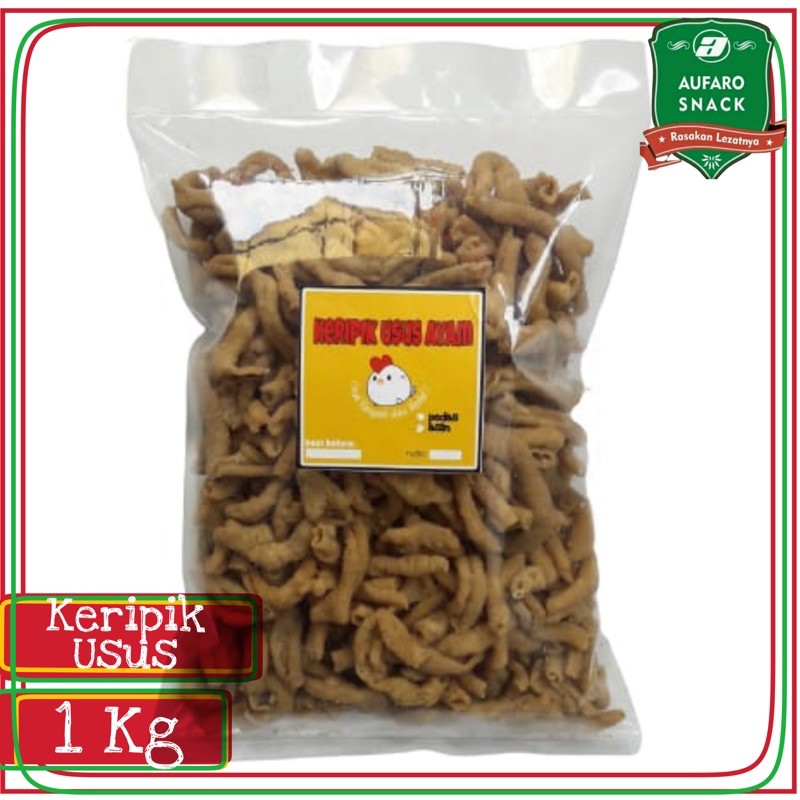 KERIPIK USUS AYAM 1 KG MURAH KILOAN / USUS CRISPY PEDAS AUFARO SNACK