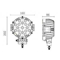 Lampu Sorot Tembak LED 51W Cree 7inch Fokus