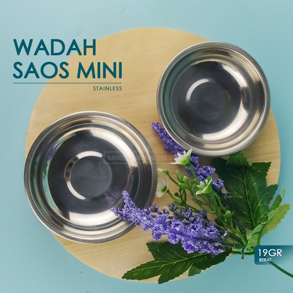 Pisin piring KECIL tempat wadah saos sambal bumbu kecap stainless steel ukuran mini