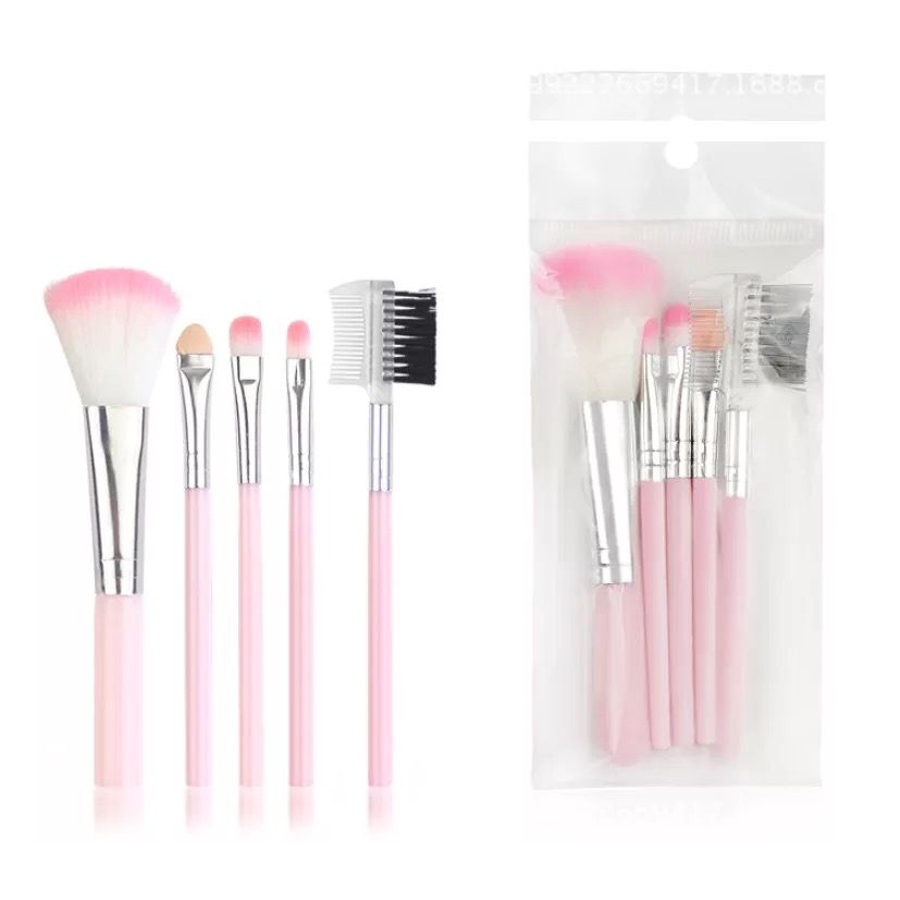 Brush Make Up Set Isi 5 Pcs - Kuas Rias Makeup Mini Set Powder Blush Eyeshadow Makeup Beauty Tools F720