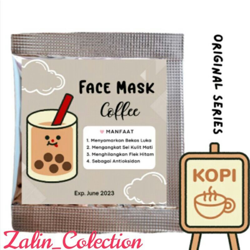 Masker wajah/Masker wajah organik/Masker wajah BPOM/Masker wajah (kopi)