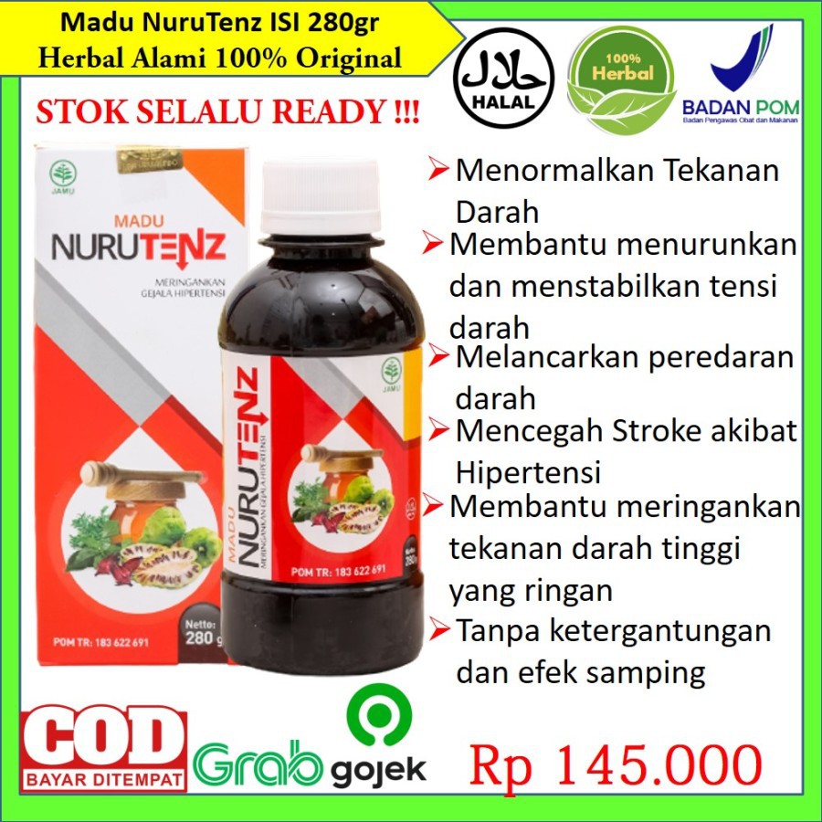 Madu Nurutenz Madu Nurutens Obat Herbal Alami Penurun Hipertensi &amp; Penurun Darah Tinggi