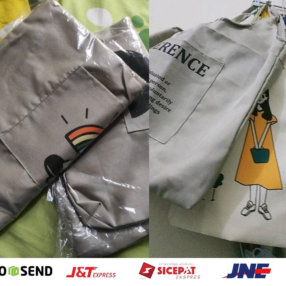 Hot Sell.. NEYMA Official - Tas Totebag NJS Wanita Kuliah Kanvas Premium Tebal Tote Bag  Totte Bag T