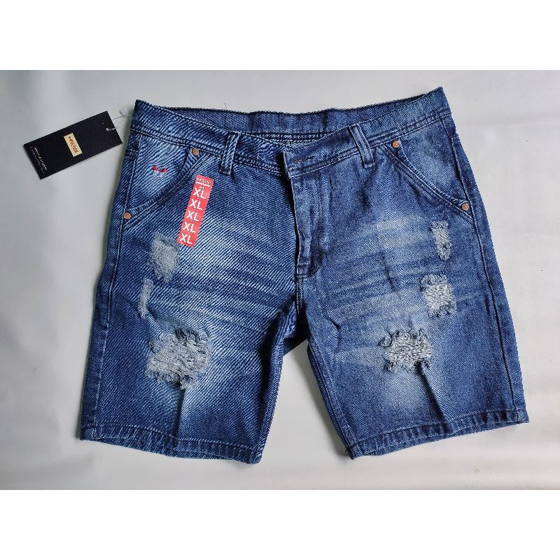 jeans pendek boardshort sobek pria