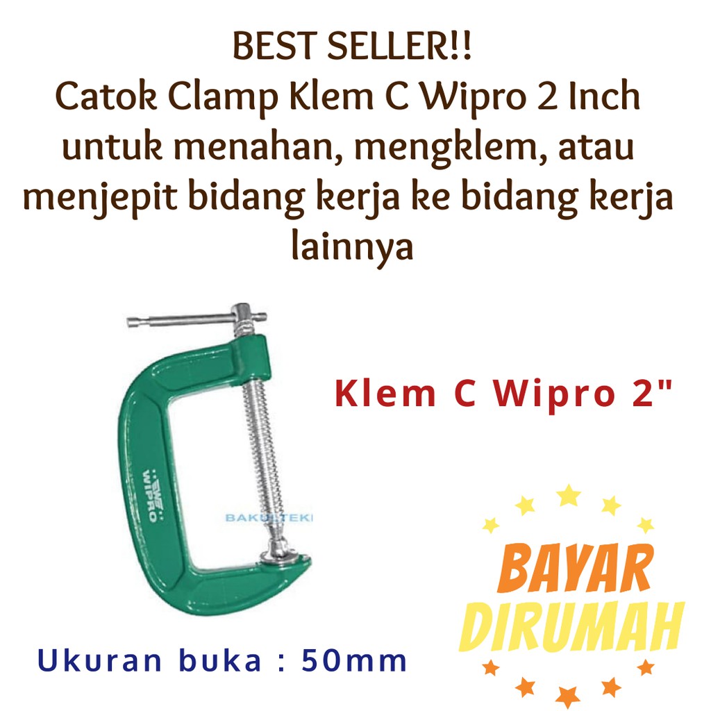 Jual Nr Klem Clamp Kayu Clamp C Wipro Inch Klem C Catok Kayu Wipro Mm Klem Shopee Indonesia