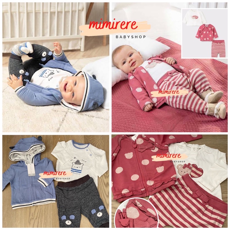 Special Collection Baby Newborn - 9bulan Catell Love 3in1 Set dan Piyama Trackpants Bayi