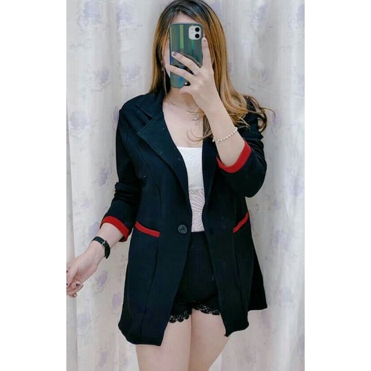 Blazer Wanita Korea DONNA LD 120 CM JUMBO LENGAN PANJANG Blazer Wanita Baju Kantor Kasual Terbaru Be