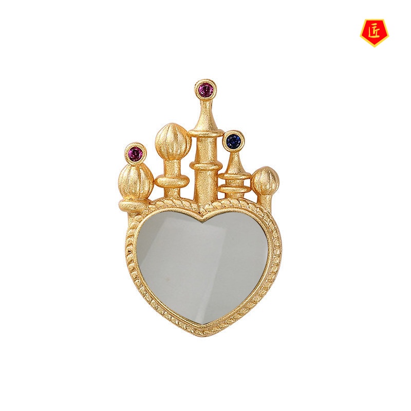 [Ready Stock]Hetian White Jade Love Castle Pendant Exquisite Refined Grace