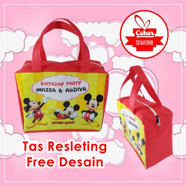 Tas Ultah Tas Ulang Tahun Goodie Bag Perlengkapan Ulang Tahun Tas Ultah Resleting-1