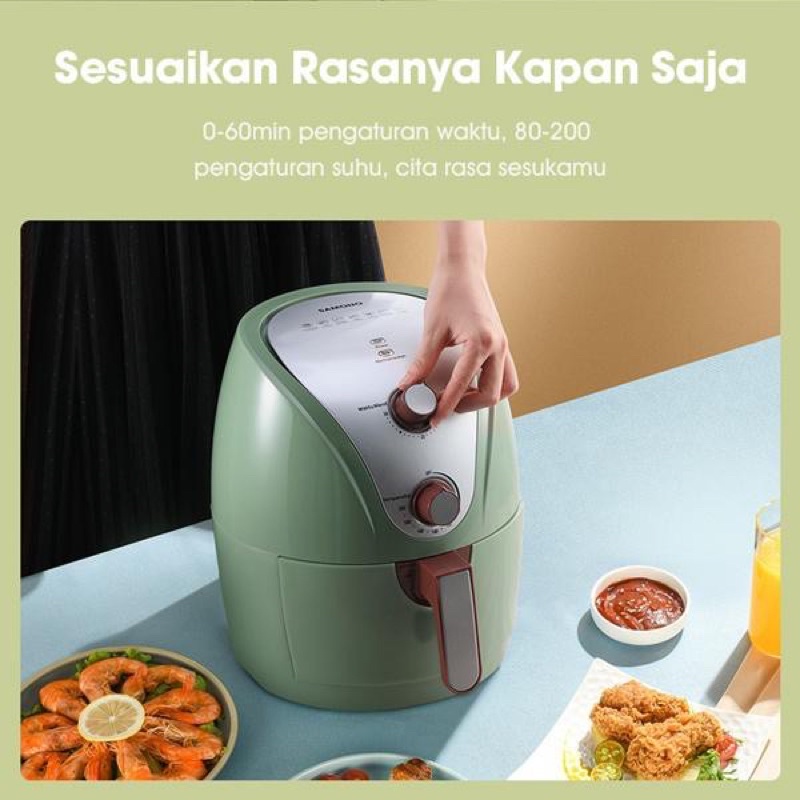 SAMONO AIR FRYER MAGIC FRYER 4.5L SW-KZ01 100% ORI