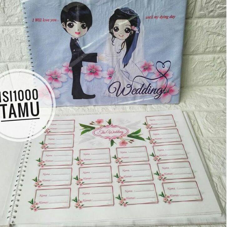 Terbaik 1pcs Buku Tamu Undangan Pernikahan Motif Bunga Cantik Isi 32 Lembar Untuk 1024 Tamu Bahan Te