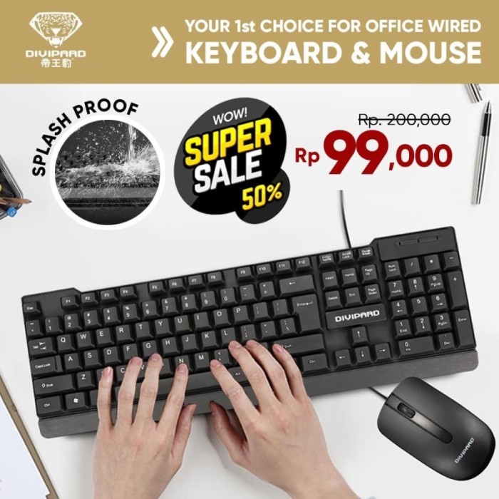 Keyboard Mouse Combo Divipard Keyboard dan Mouse USB MK310