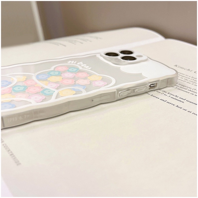 Flower Bear Softcase Bunga Case HP Lucu for iphone XS Max XR 11 Pro Max 12 Pro Max 13 Pro Max