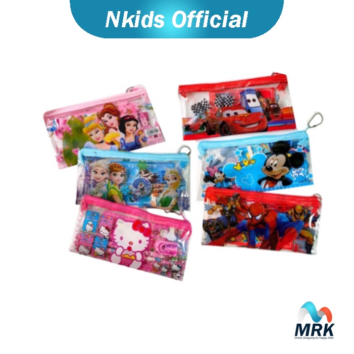 

Paket Alat Tulis 7in1 Tempat Pensil Mika / Stationery Study Set Dompet Mika