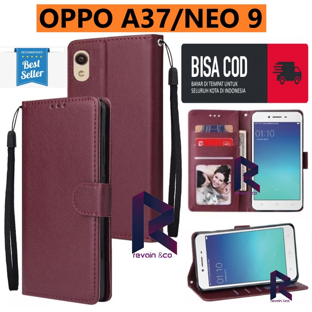 OPPO A37/A37F/NEO 9 CASING DOMPET FLIP WALLET LEATHER STANDING KULIT PREMIUM SARUNG BUKA TUTUP FLIP CASE OPPO A37/A37F/NEO 9