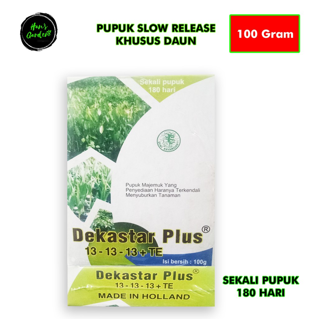 Pupuk slow release DEKASTAR PLUS 13-13-13+TE khusus daun 100 gr