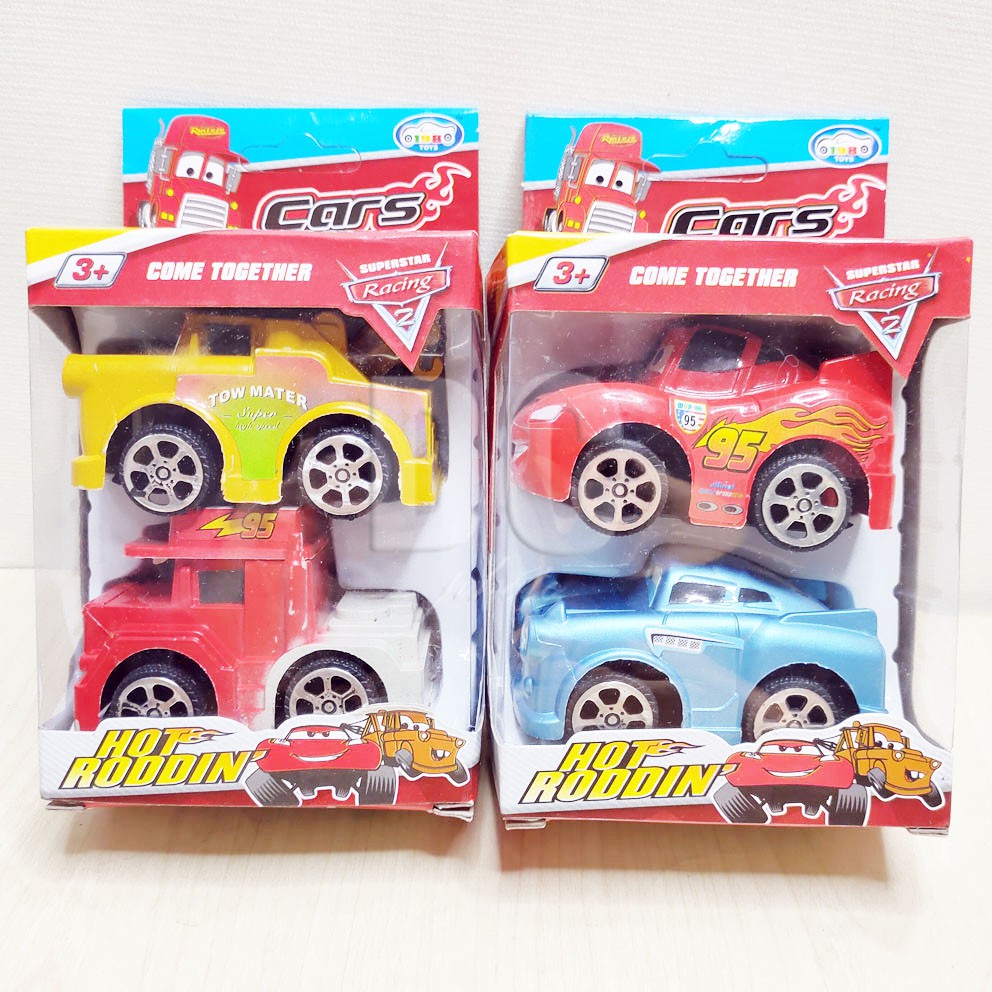 Cars Hot Roddin 2in1 198-A11 Mainan Mobil Mini Figure Lightning McQueen