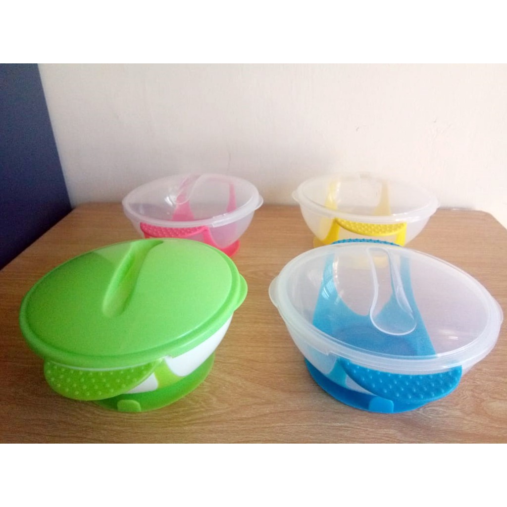 Mangkok Bayi Anti Slip Plus Sendok Sensor