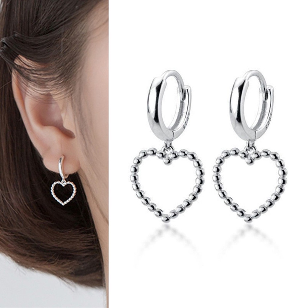 【COD Tangding】Anting Bentuk Hati Model Hollow Untuk Wanita