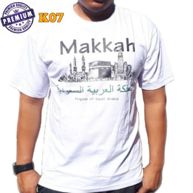 Kaos Dakwah Tshirt Distro Pria Islami Souvenir Oleh Oleh Haji dan Umrah Makkah Arab Saudi-1
