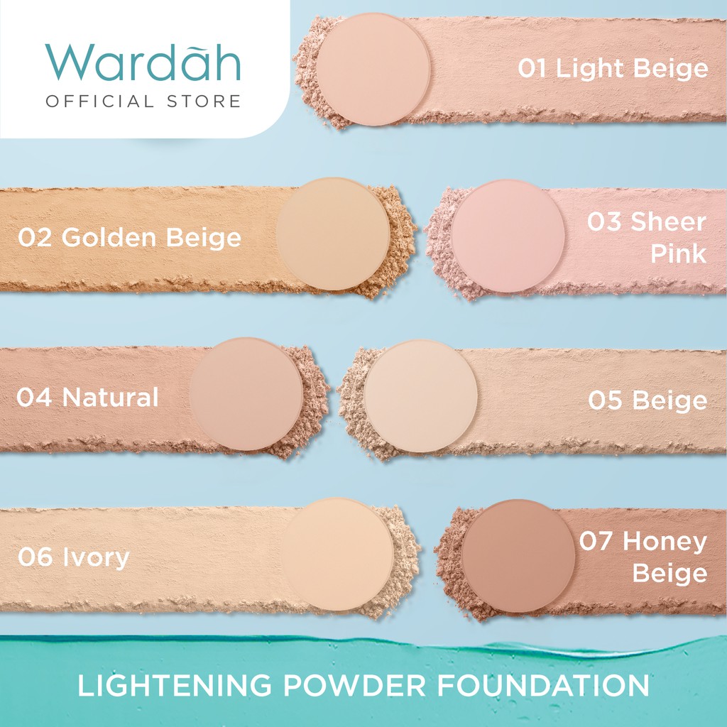 TWC WARDAH LIGHTENING POWDER FOUNDATION LIGHT FEEL (SEMUA WARNA) 12 G