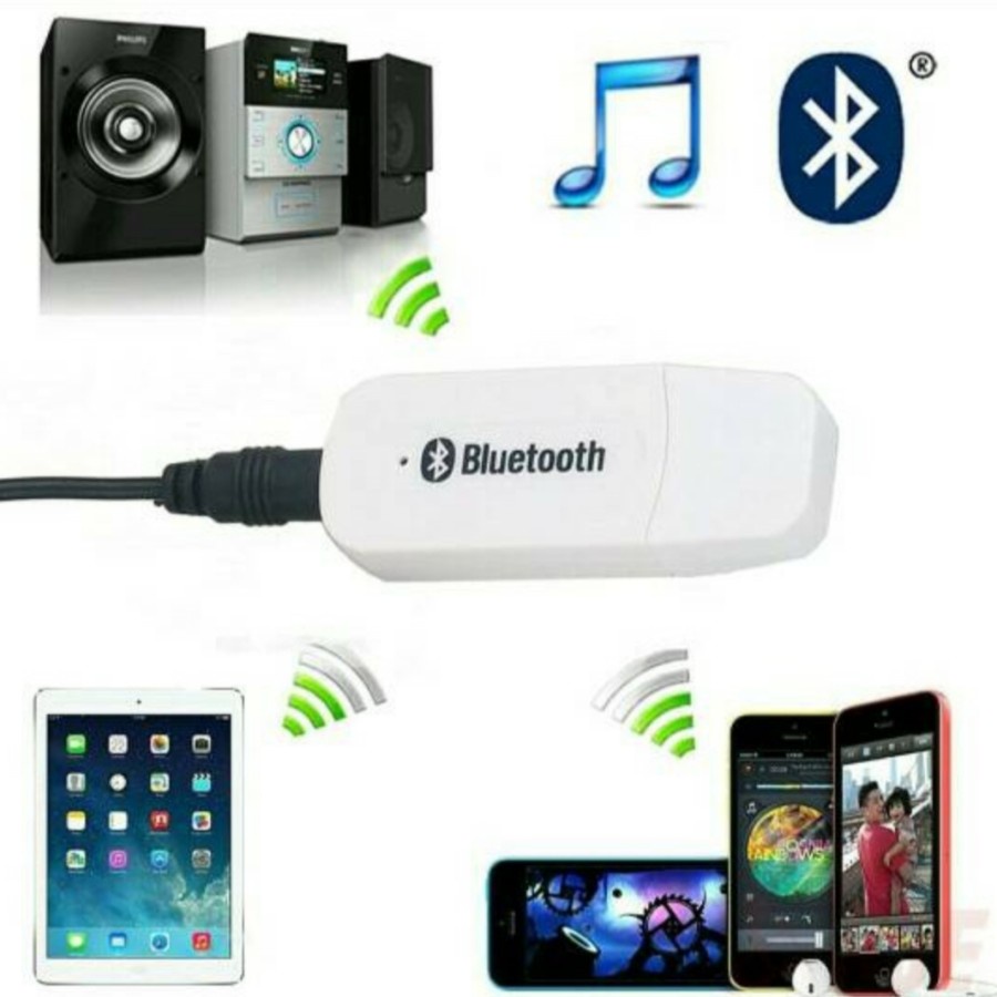 USB Bluetooth Receiver Adapter + Kabel Aux 3,5mm Jack Audio Speaker