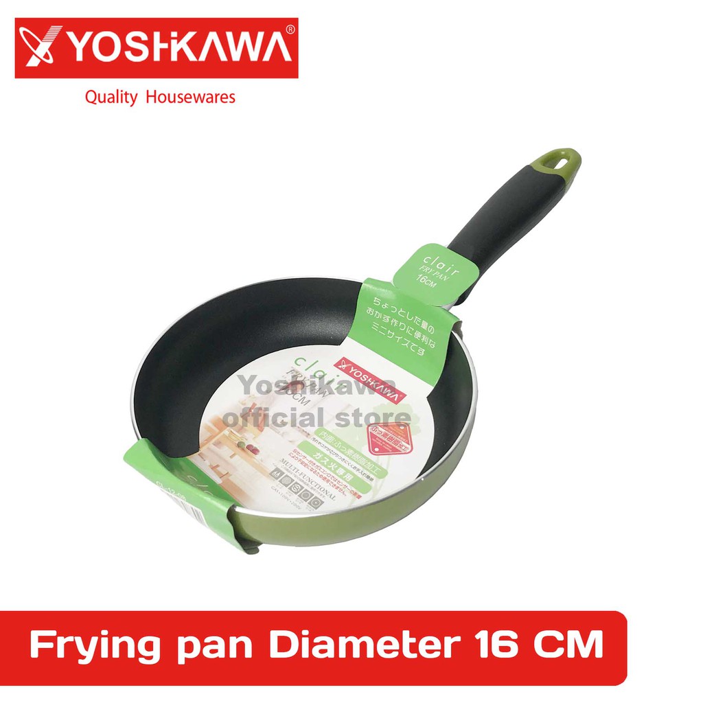 

YOSHIKAWA Teplon/Wajan Penggorengan Telur / Roti 16 CM Rounded Egg / Toast Pan EVL-CL-12-08-HIJAU