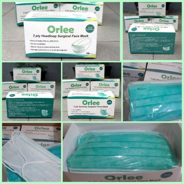 Jual ORLEE Masker Medis 3 Ply Headloop / Earloop Surgical Face Maskp ...