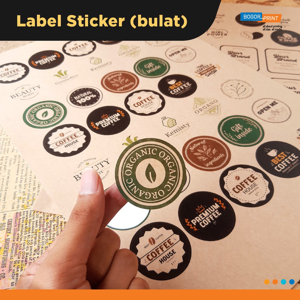 

Cetak Stiker Kraft Satuan / Potong Kotak / Kiss Cut.