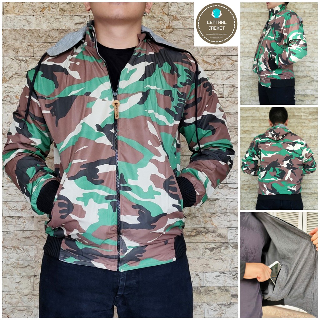 JAKET PARASUT PRIA MOTIF LORENG PREMIUM - JAKET LORENG BOLAK BALIK PRIA TASLAN - CENTRAL JAKCET