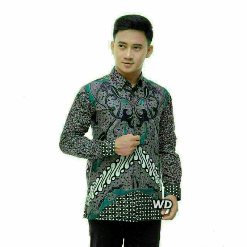 KEMEJA BATIK PRIA LENGAN PANJANG SIZE M L XL XXL BSWART Batik HRB026 kenango panjang padi