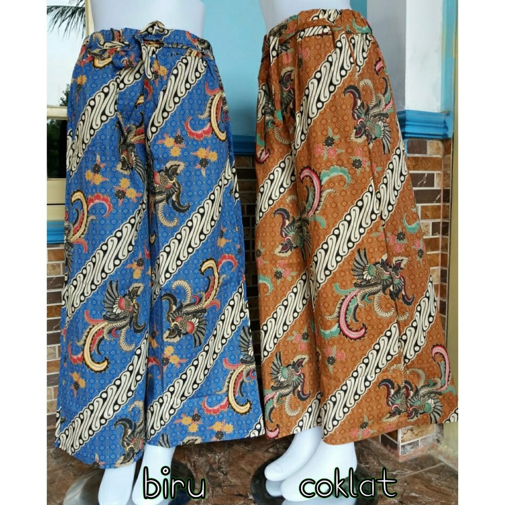 BATIK Kulot katun jepang motif / 2 saku kantong dan tali pinggang