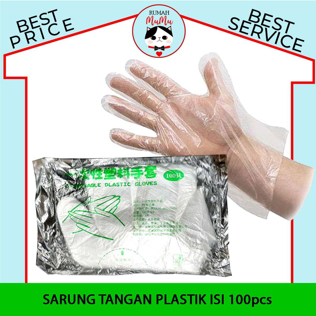 SARUNG TANGAN PLASTIK HIGENIS EKONOMIS 100PCS MURAH