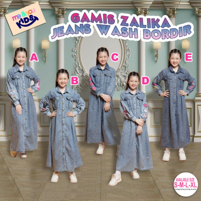 GAMIS ZALIKA JEANS WASH BORDIR