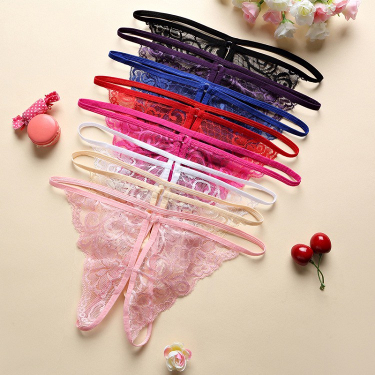 G String Wanita Sexy Lace Transparan open Celana Dalam panties c052