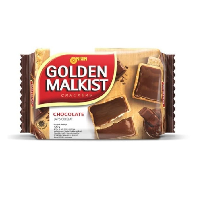 Nissin Golden Malkist Coklat Chocolate 120gram 120 gram