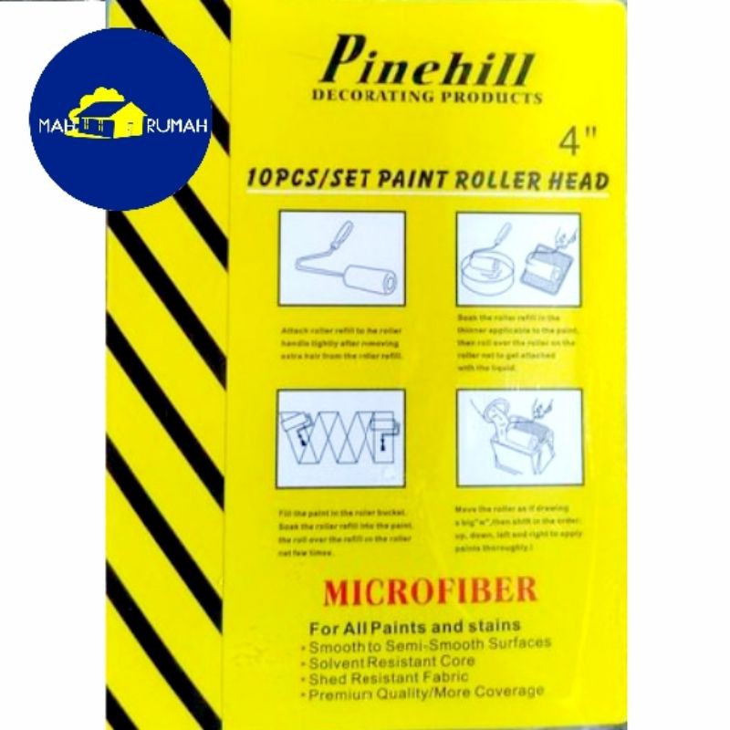 [1ktk] Isi Refill Bulu Kuas Roll Rol Cat Kapal Minyak - PINEHILL 4&quot; 4inch DOMBA PUTIH MICROFIBER