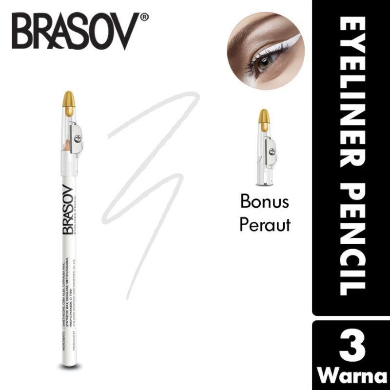 BRASOV Kosmetik / Makeup Pensil Eyeliner Netto Dengan Serutan Black Eyeliner Pencil