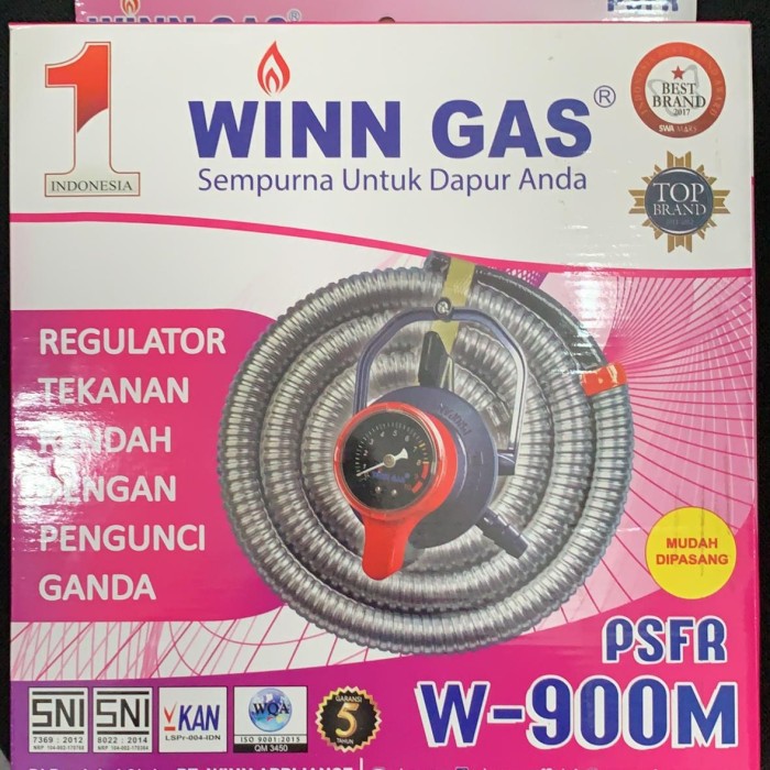 Selang Regulator LPG Winn gas tipe w 900 meter. TRIPLE LOCK