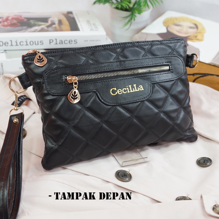 TUAH SLIMBAGS | SL Clutch CeciLLa Dua Ruang Premium Series High quality Clutch 19/ Handbag Wanita / Dompet Hp Dan Uang Wanita Terbaru &amp; Terlaris / Tas Selempang Wanita / Tas Wanita