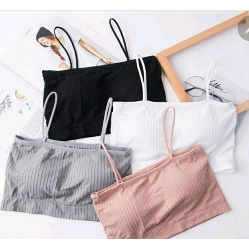 Tank top wanita BRA Sport elastis Bandeau pakaian dalam wanita